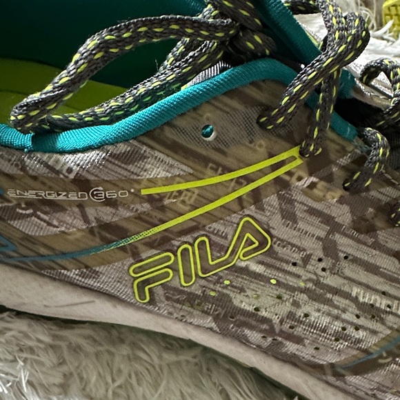 Fila Gray and Neon Yellow Women's Athletic Shoes - Picture 3 of 6